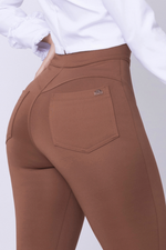 Calça Skinny Básica com Bolsos Empina Bumbum Marrom